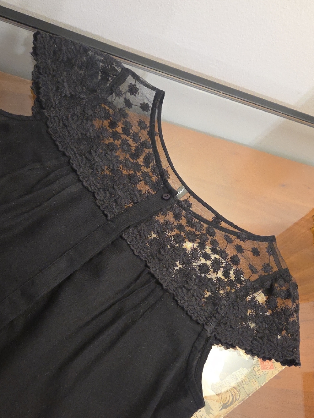 NAF NAF Lace Camisole ✨ Sheer Floral Yoke • Chic & Feminine